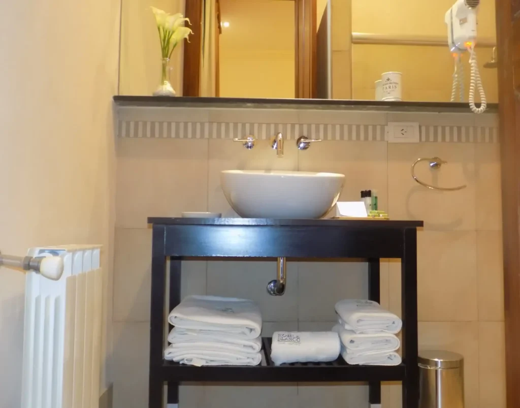 Baño de la Suite del hotel Roble Blanco en Chascomús